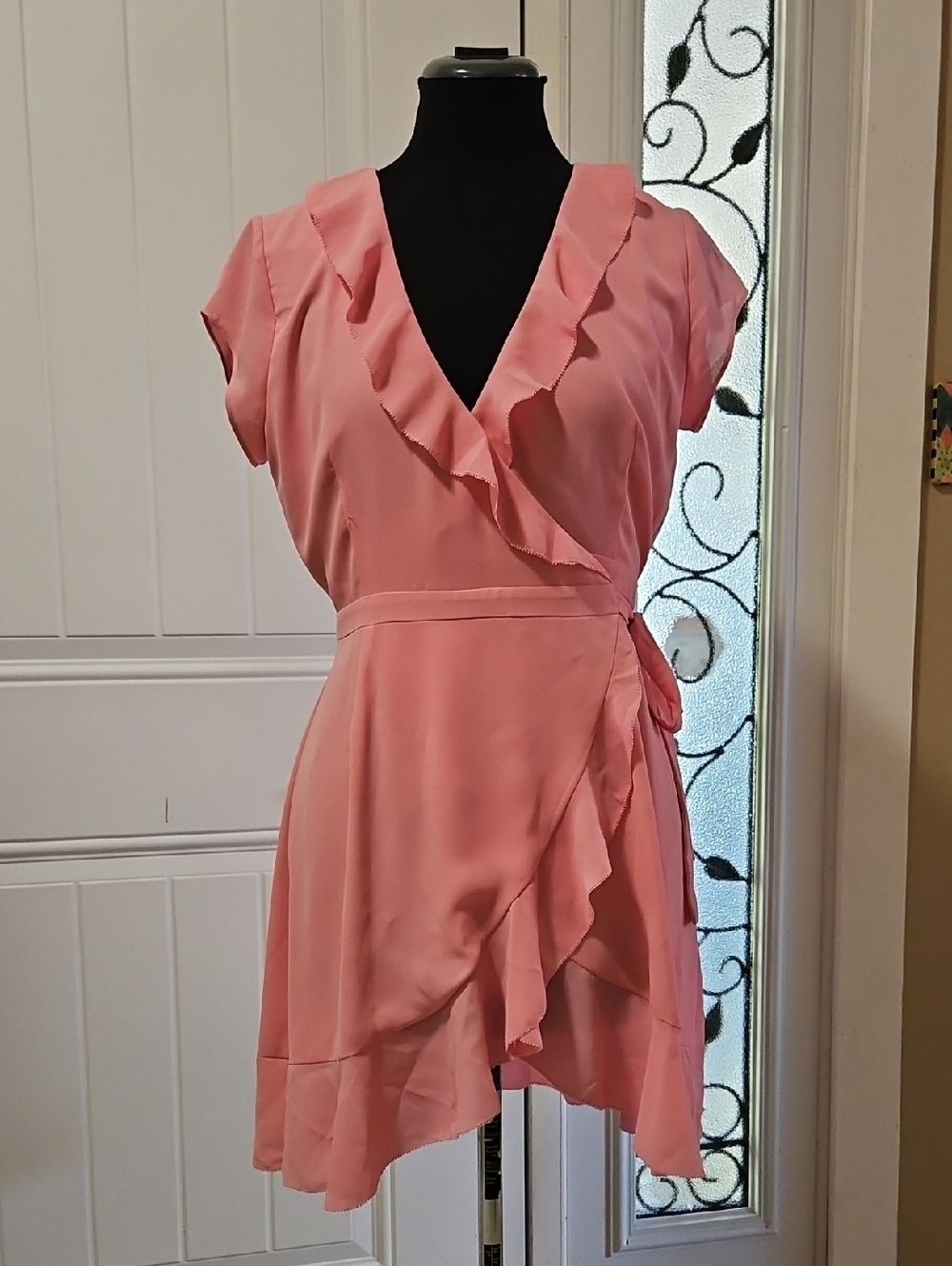 Sunday Best Savoy Ruffle Wrap Dress In Pink Size 0